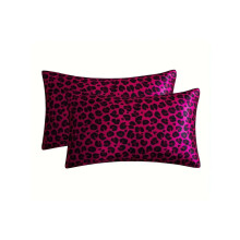 Lot de 2 taies d'oreiller à imprimé léopard rouge, douces, lisses et confortables comme du satin, fermeture portefeuille, cadeau idéal pour un