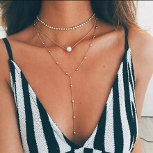 (Gold) Elegant Pearl Tassel Necklace - Valentine\'s Gift