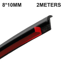 2M Car Rubber Sealing Strip Inclined T-Shaped Weatherproof Edge Trim Auto Trunk Lids Gap Seal Strip Interior Accessories