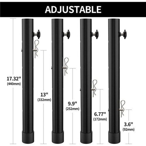 Table Leg Extenders for Folding Tables Straight/Bent Leg, Folding Table Leg Extensions, Heights Adjustable Risers 12PCS 2