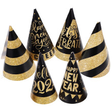 OUNONA 6pcs New Year Party Paper Caps New Years Event Party Hats New Year Party Props