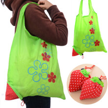 10L Storage Bag Foldable Eco-friendly with Handle Item Storage Oxford Cloth Strawberry Grocery Bag Storage Pouch for Women