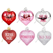 Hot Sale ornament hooks Valentine Tree Ornaments Colorful Heart Ornaments Glitter Valentine Heart Shaped Baubles Valentines Wedding Annivers