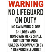 Stickers - Bundle - Safety and Warning Signs Stickers - South Dakota No Lifeguard Sign - 3 Pack (10" x 7")