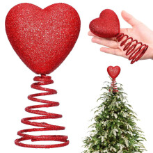 Glitter Red Heart Mini Tree Topper 5 inch