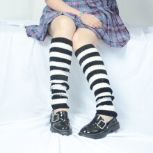 1 Pair Leg Socks Adorable Skin-friendly Multi-colored Fashion Striped Leg Warmers for Girl White Pink Stripe