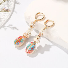 Boucles d'oreilles créoles vintage à perles et pierres, un best-seller ! Boucles d'oreilles tendance, colorées et légères pour femmes, style