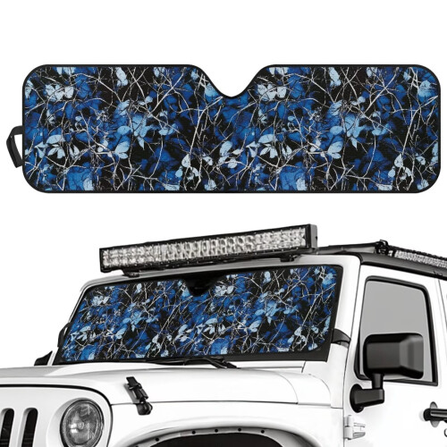 Blue Hunting Forest Windshield Sunshade UV Heat Protection 1