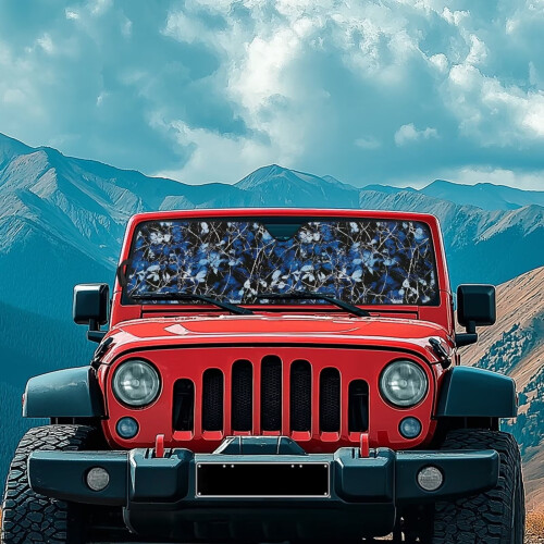 Blue Hunting Forest Windshield Sunshade UV Heat Protection 2