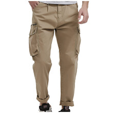 Lightweight Summer Cargo Pants for Men Men's Mid Waist Zip Pocket Cargo Trousers Solid Relaxed Fit Casual Outdoor
