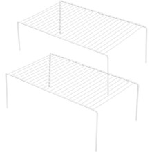 2 db-os rozsdamentes fém polcrendszer (33x23,4 cm), kompatibilis konyhába, kamrába, szekrénybe és pultba rendezhető