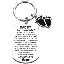 Expectant Dad Gifts – First Father's Day Keychain, Compatible with All Keyrings