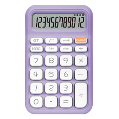 12-Digit Pocket Calculator with Note Pad - Purple 1