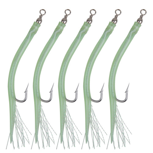 5 τεμάχια Codfishfishing Eel Tube Jig bait shank offset hook hook hook
