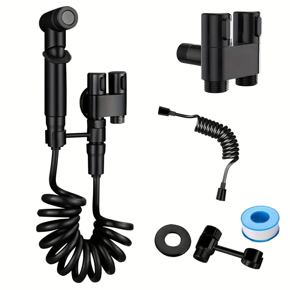 Black Bidet Sprayer Kit Â Stainless Steel Handheld Toilet Sprayer, Compatible With Cloth Diapers, Pets & Feminine Hygiene 9065194419671