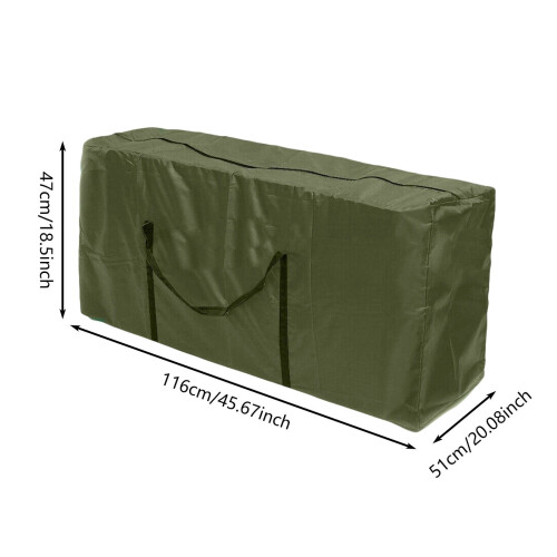 Sac de rangement imperméable pour coussin de patio, fermeture éclair robuste de 122 cm 2