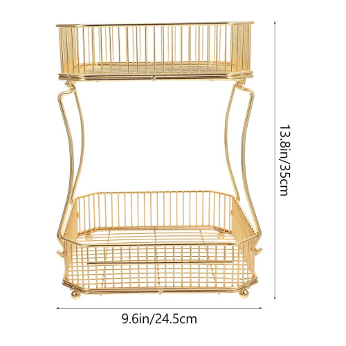 Pantry Unit Double Storage Rack Shelves Fruit Basket Kitchen 1