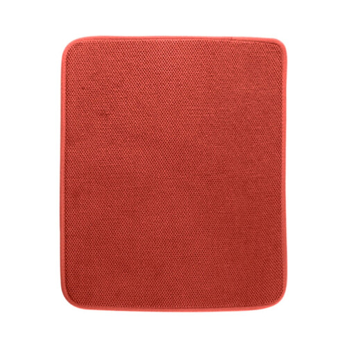Microfiber Kitchen Mat – Quick-Drying, Water-Absorbing Drain Pad for Pans, Bowls, Cups – Red, 1pc 1