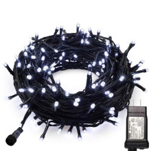 33FT 100LED Waterproof String Lights, 8 Modes, Warm White, 30V, for Indoor/Outdoor, Compatible with Christmas, Wedding, Party