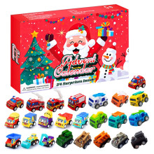 Calendrier de l'Avent de 24 jours avec véhicules de chantier à rétrofriction – 24Surprise Toys, cadeau éducatif pour les fêtes