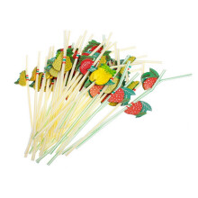 Lot de 100 pailles jetables à fruits, pailles en plastique pour fêtes sur le thème d'Hawaï, décorations et cadeaux d'invités