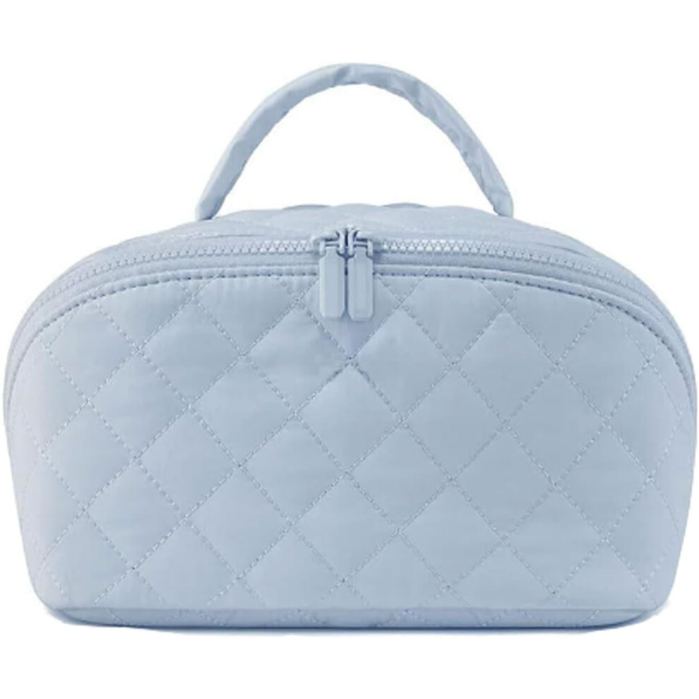 Travel Makeup Bag Water-Resistant PU Leather 180 Lay-Flat