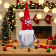 Bambola nana di Natale - Babbo Natale seduto da 28 cm, peluche rosso, decorazione festiva da scrivania per davanzale, regalo natalizio rosso