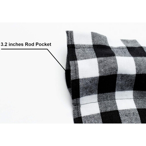 Buffalo Check Valances White Black 2-Pack 16x56 Inch Rod 2