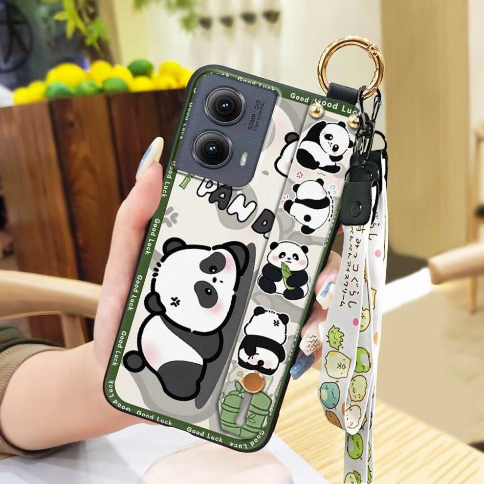 Moto Edge 5G 2024 Phone Case Panda Silicone With Kickstand 9170372678334