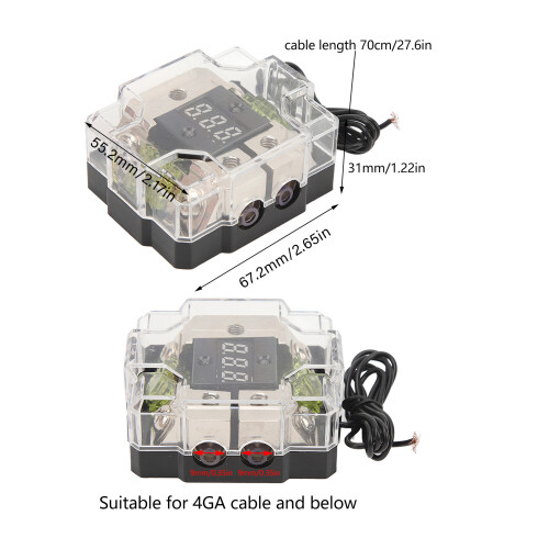 Sicherungshalter 4GA IN 4GA OUT 100A x2 Digital Silber 1