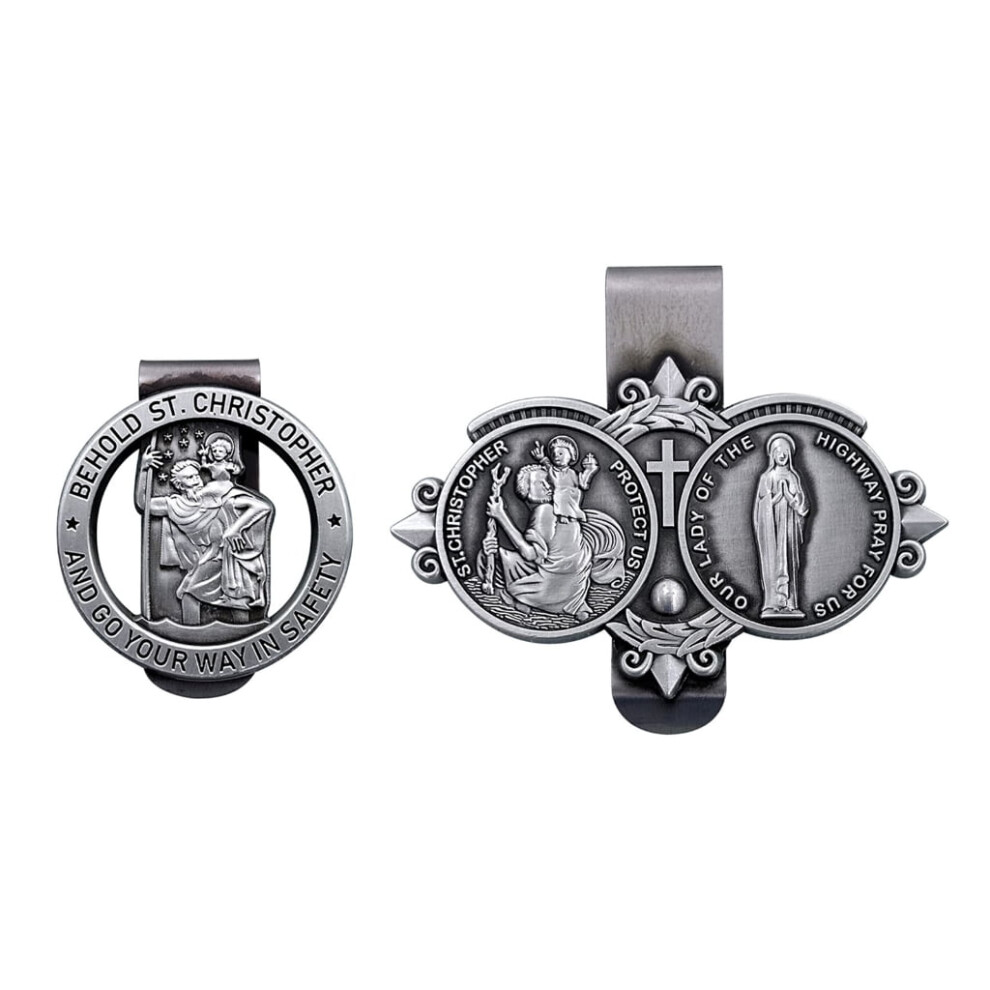 Saint Christopher Car Visor Clip Travel With Faith Saint Christopher Car Visor Clip Catholic Protect Emblem 9027700613157