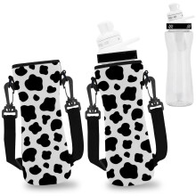 Fundas para botellas de agua con estampado de vaca para vasos de 650 ml (22 oz), paquete de 2