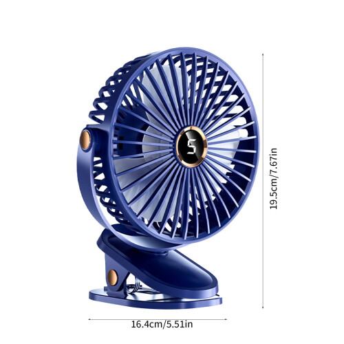 Mini ventilador portátil USB com visor digital, silencioso. 2