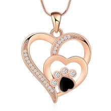 Pet Heart Cremation Urn Necklace for Ashes for Dog / Cat Paw Print Cremation Jewelry Eternity Memorial Keepsake Gifts