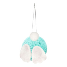 Easter Bunny Plush Ornament Teal 6x6 cm