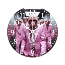 Horloge murale silencieuse avec motif d'orang-outan rose