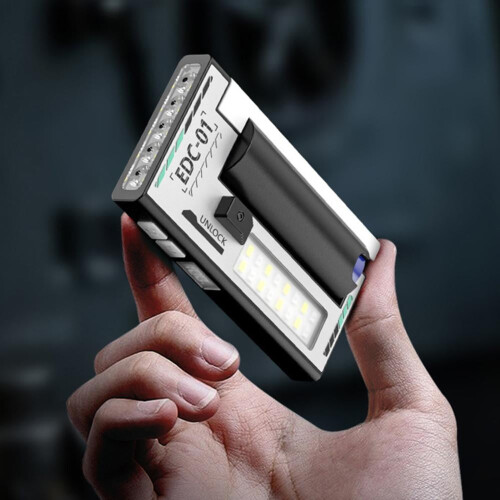 Portable USB-Rechargeable 5-LED Magnetic Work Light, Multiple Modes, Digital Battery Indicator, Type-C Fast Charging, Compatible with USB Power 2