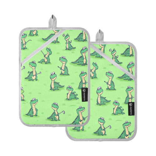 Oven Mitts Set Heat Resistant 2 Pcs 7" x 9.8" Cartoon 1