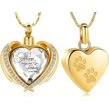 2-Pack Cremation Jewelry Pendants: Crystal Heart, Butterfly, Cross, Footprint Urn Necklaces for Ashes – Mini Memorial Keepsake