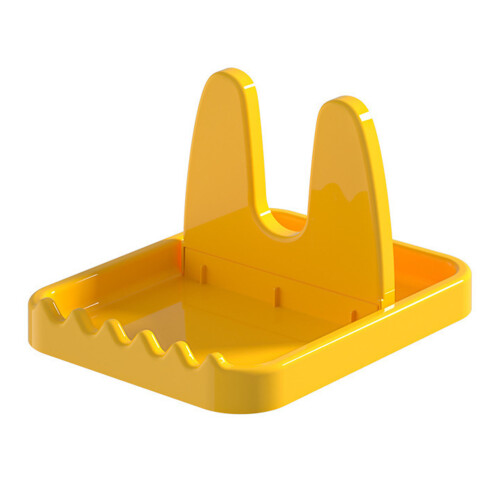 Foldable Plastic Pot Lid Rack Stand Organizer Yellow 59g Kitchen Shelf 1