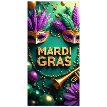 Pozadie Mardi Gras s maskou a balónmi, párty dekorácia