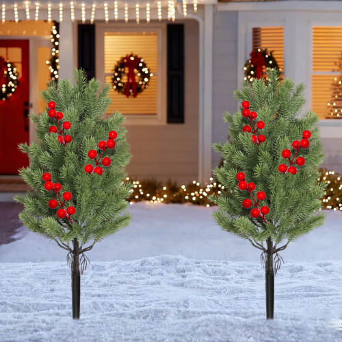 Künstlicher Zedern-Weihnachtsbaum, 55 cm, für den Außenbereich 2