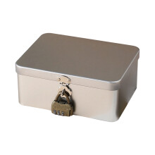 Abschließbare Aufbewahrungsbox aus Blech, Retro-Stil, 1 Stück