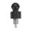 Buton cu arc pentru știft de tragere, plastic negru, 1 pachet 6