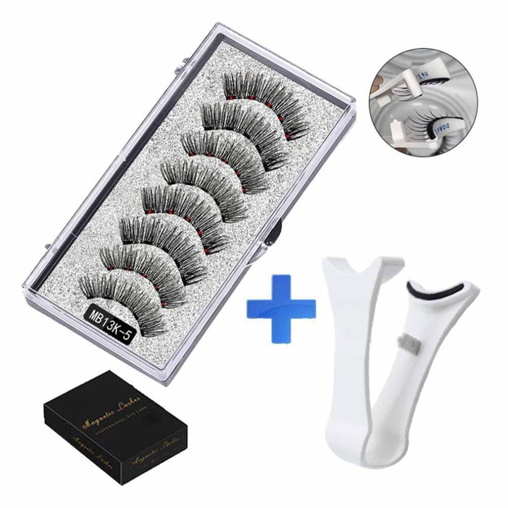 Reusable Magnetic Eyelash Kit with Tweezers Premium Fiber Lashes Waterproof Easy Application Multiple Styles