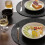Round Braided Non-Slip Place Mats Black 4-Pack 4