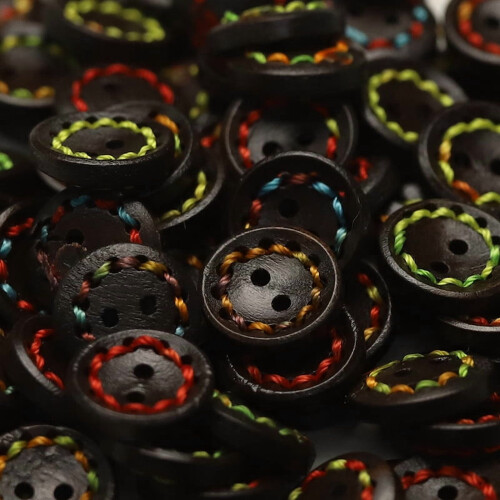 Sewing and Craft Buttons Black 50 pcs 5/8 inch