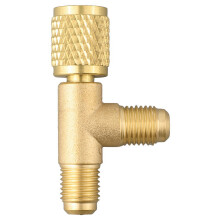 Pikaliitin T-kappale, jossa 1/4" SAE messinkiventtiili