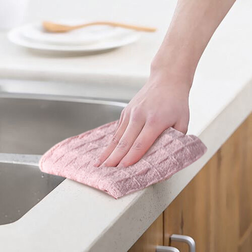 Microfiber Waffle Dish Cloths Pink 30x30cm 5-Pack 1