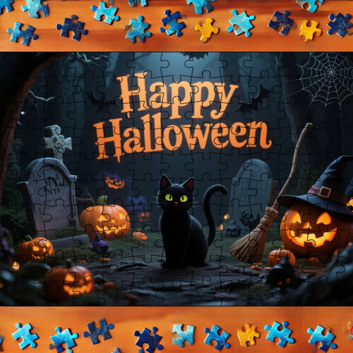 Σετ παιχνιδιών παζλ για το Halloween για οικογενειακή βραδιά παιχνιδιού Εκπαιδευτικά 1